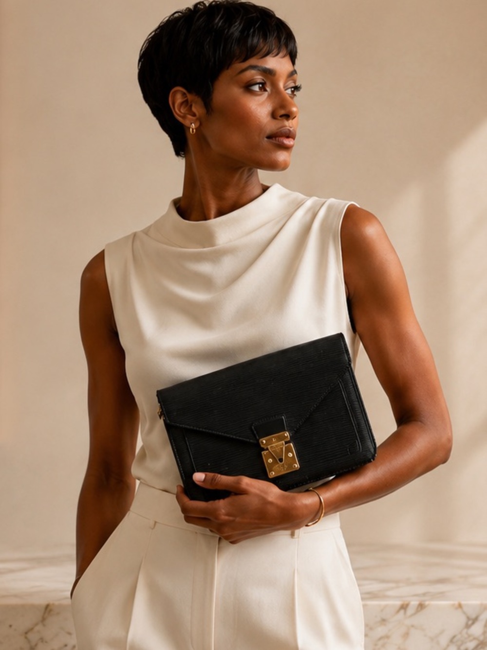 Louis Vuitton Sellier Dragonne Clutch Bag – Black Epi Leather | Vintage 👀 - Picture 9 of 13